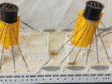a model of a large ship on display on a table