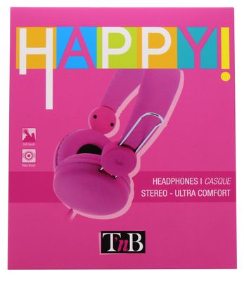 T'NB - Casque audio stéréo HAPPY! - Rose fuchsia - Jack 3.5m…