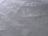 a white table with a white table cloth on it