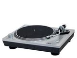 a close up of a turntable on a white surface with a white background
