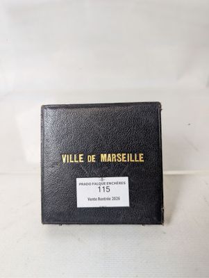 a black box with a label on it sitting on a table