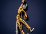 an image of a gold figurine of a man holding a baseball bat
