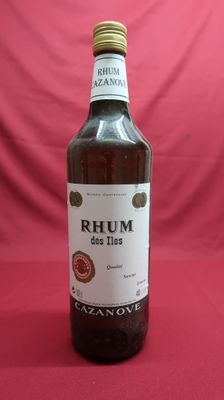 an image of a bottle of rum on a red background