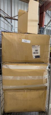 many boxes stacked on top of each other in a warehouse