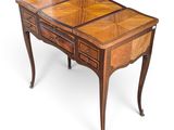 an image of a wooden desk with drawers and drawers