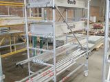 a picture of a large metal rack in a warehouse
