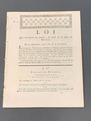 Loi Qui DÉTermine Les Causes, LE Mode ET Les Effets DU Divor…