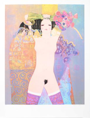 Dariush Mohaier DARIUSH (né en 1944) Odalisque au bouquet de…