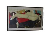 tableau représentant une femme allongée sur un lit dans une chambre