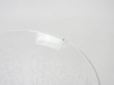 a clear glass plate with a design on it