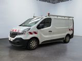a white van with a red and white stripe on the side