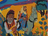 une image représentant un tableau où l'on voit un homme à cheval et une femme à cheval