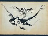 an image of a black and white drawing of a bird on a branch