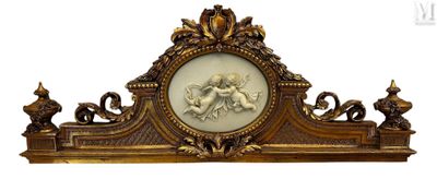 a gold frame with a picture of a woman on it