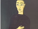 an image of a painting of a man sitting at a table