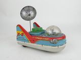 a small toy car with a fan on top of it