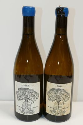 deux bouteilles de vin posées l'une à côté de l'autre sur une table