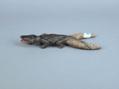 un petit lézard allongé par terre