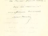 la lettre est écrite à l'encre noire sur une feuille de papier