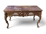 an image of a marble top coffee table on a white background