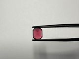a close up of a pair of tweet tongs with a red stone