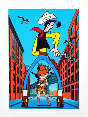 une image représentant un personnage de dessin animé vêtu d'une tenue de cow-boy