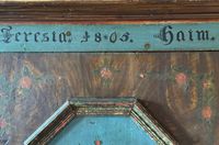 Petite armoire de mariage en bois mouluré et peint polychrom… (photo 3)