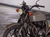 a motorcycle that is parked in a garage