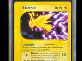 a close up of a pokemon card on a black background