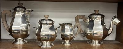 François Frionnet, service à café, 4 pièces, en métal argent…