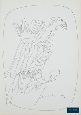 une image représentant un dessin d'un oiseau coiffé d'une couronne