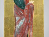 a painting of a man in a red robe holding a book