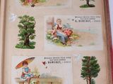 an open book with pictures of children and trees on it