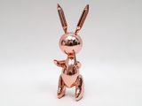 bunny statue in rose gold - plated metal