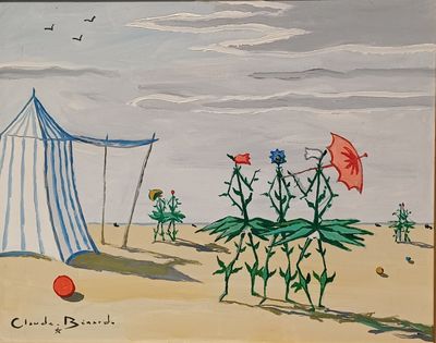 Claude BENARD (1926-2016)" Composition Surréaliste" huile su…