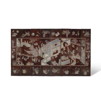 an image of a wooden panel with a painting on it