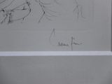 drawing of a man and a woman kissing in front of a mirror