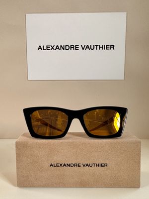 alexander vauthier sunglasses in black with gold lenses