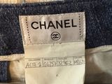 chanel denim pants with a label on the back