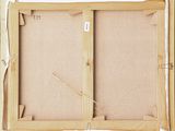 a close up of a picture frame with a piece of fabric on it