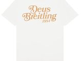 a white t - shirt with the words deus breiting printed on it