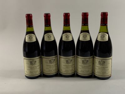 5 bouteilles Vosne-Romanée Orveaux 1990 Louis Jadot Rouge