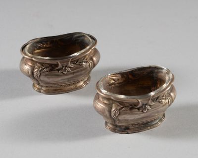 paire de sucrier et de crémier anciens en métal argenté