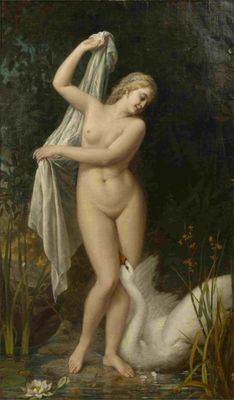 TITO AGUIARI (1834-1908) Leda and the swan