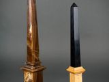 pair of obelisk and obelisk on marble bases