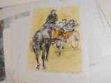 un dessin représentant un homme à cheval, réalisé par une femme