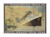une image représentant une affiche sur laquelle figure un grand navire sur l'eau