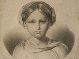 portrait d'une jeune fille portant un turban et un collier de perles