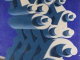 une affiche bleue et blanche sur laquelle figurent tout un tas de lettres