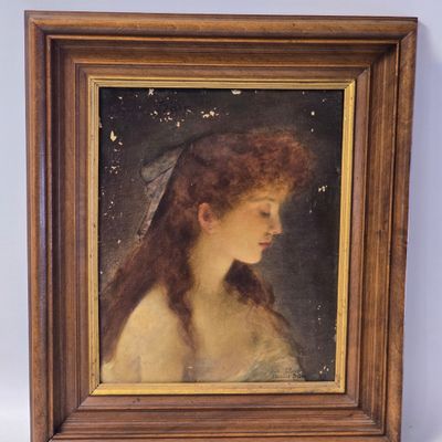 Edouard Alexandre SAIN (1830-1910) "Portrait de femme" Huile…